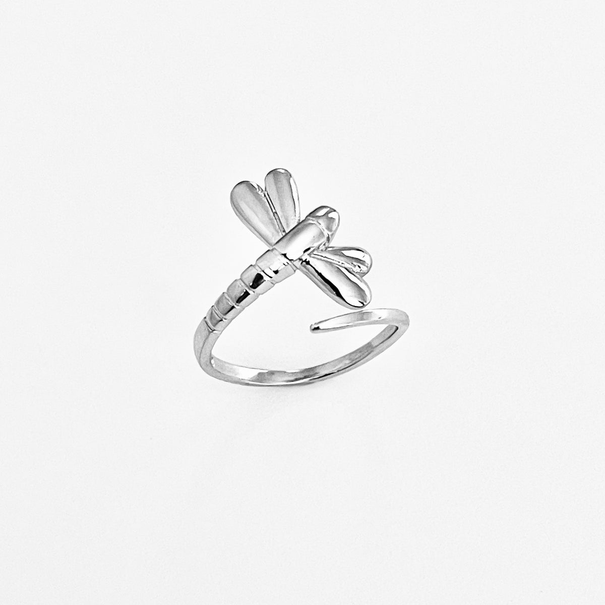 925 Sterling Silver Wraparound Dragonfly Ring | Statement Spirit Insect Bug Silver Rings