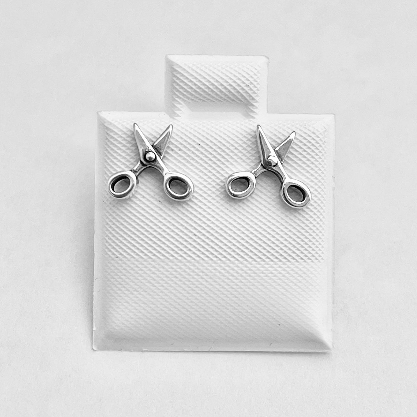 Sterling Silver Little Open Scissors Earrings, Hairdresser Silver Earring, Sewing