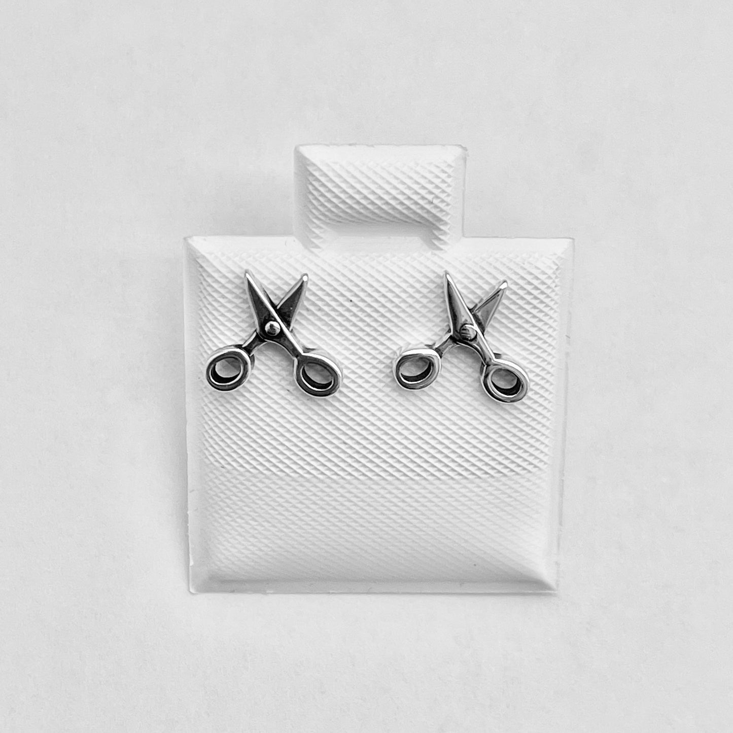 Sterling Silver Little Open Scissors Earrings, Hairdresser Silver Earring, Sewing