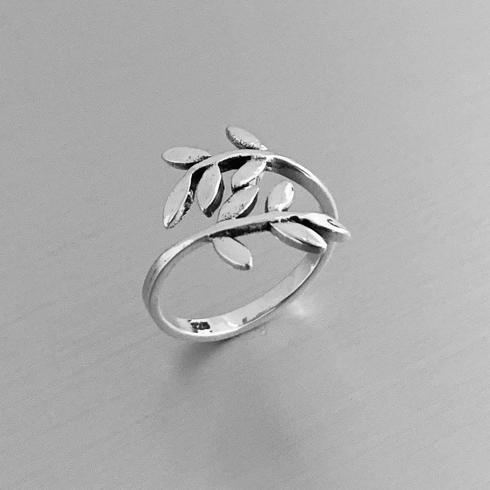 Sterling Silver Wraparound Leaf Toe Ring, Tree of Life Silver Rings