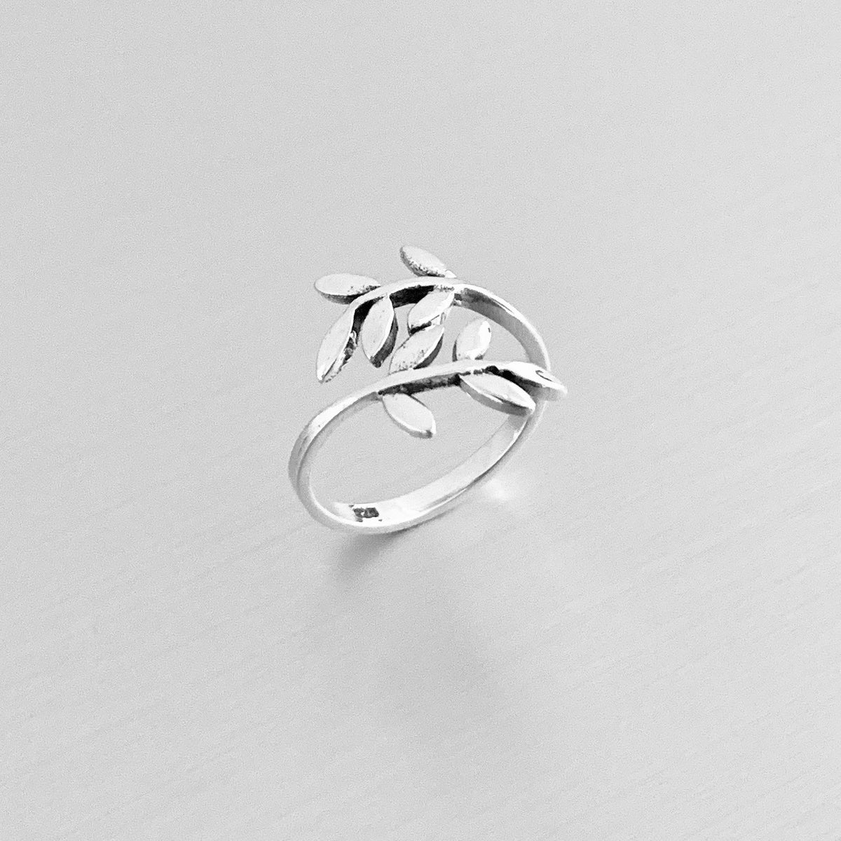 925 Sterling Silver Wraparound Branch Leaf Toe Ring | Tree of Life Olive Leaves Silver Rings
