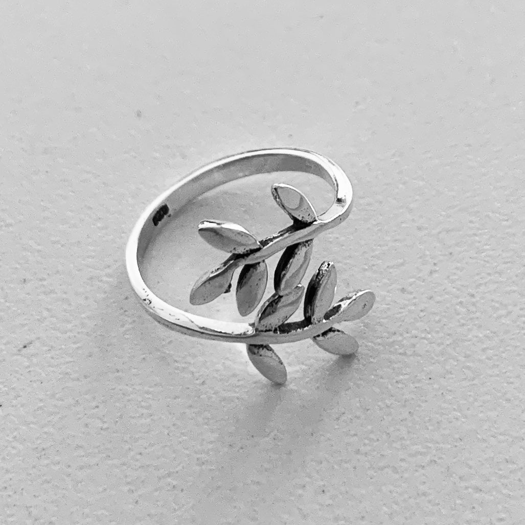 Sterling Silver Wraparound Leaf Toe Ring, Tree of Life Silver Rings