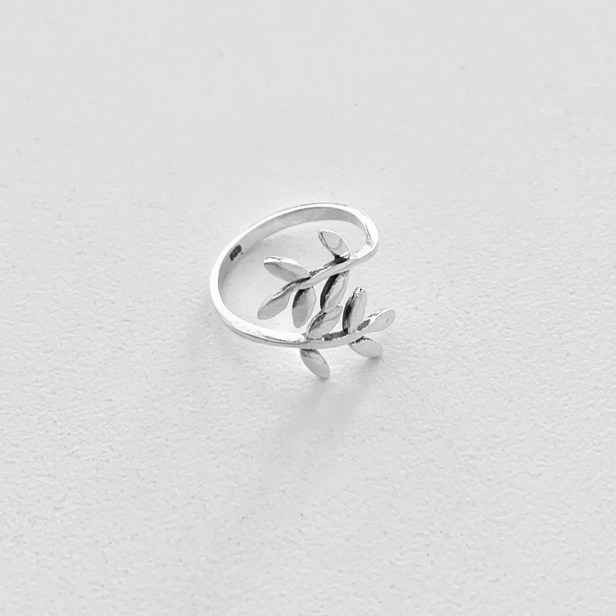 925 Sterling Silver Wraparound Branch Leaf Toe Ring | Tree of Life Olive Leaves Silver Rings