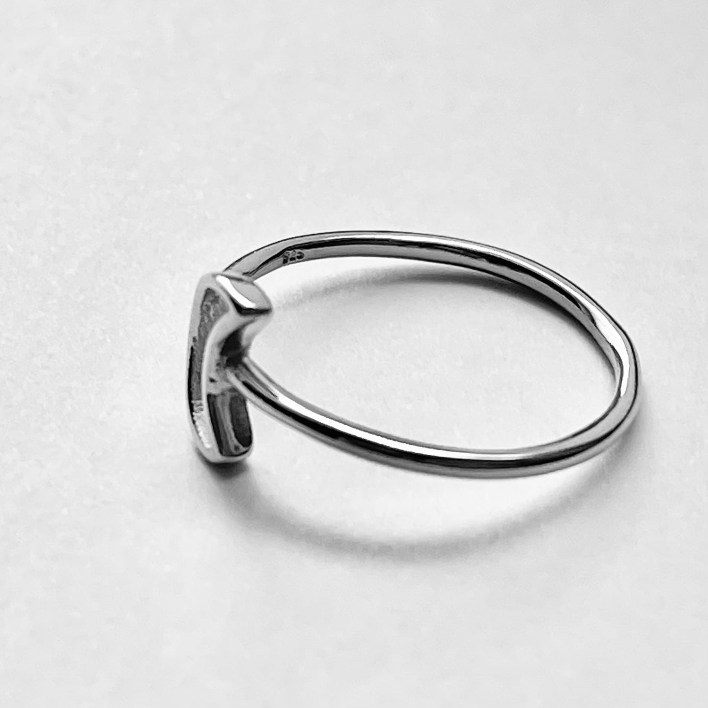 Sterling Silver Little Open Crescent Moon Ring, Minimalist Ring, Celestial Rings