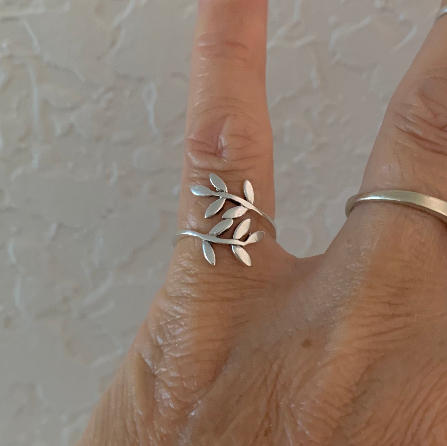 Sterling Silver Wraparound Leaf Toe Ring, Tree of Life Silver Rings