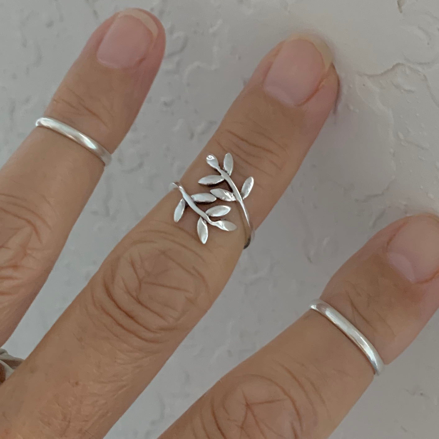 Sterling Silver Wraparound Leaf Toe Ring, Tree of Life Silver Rings