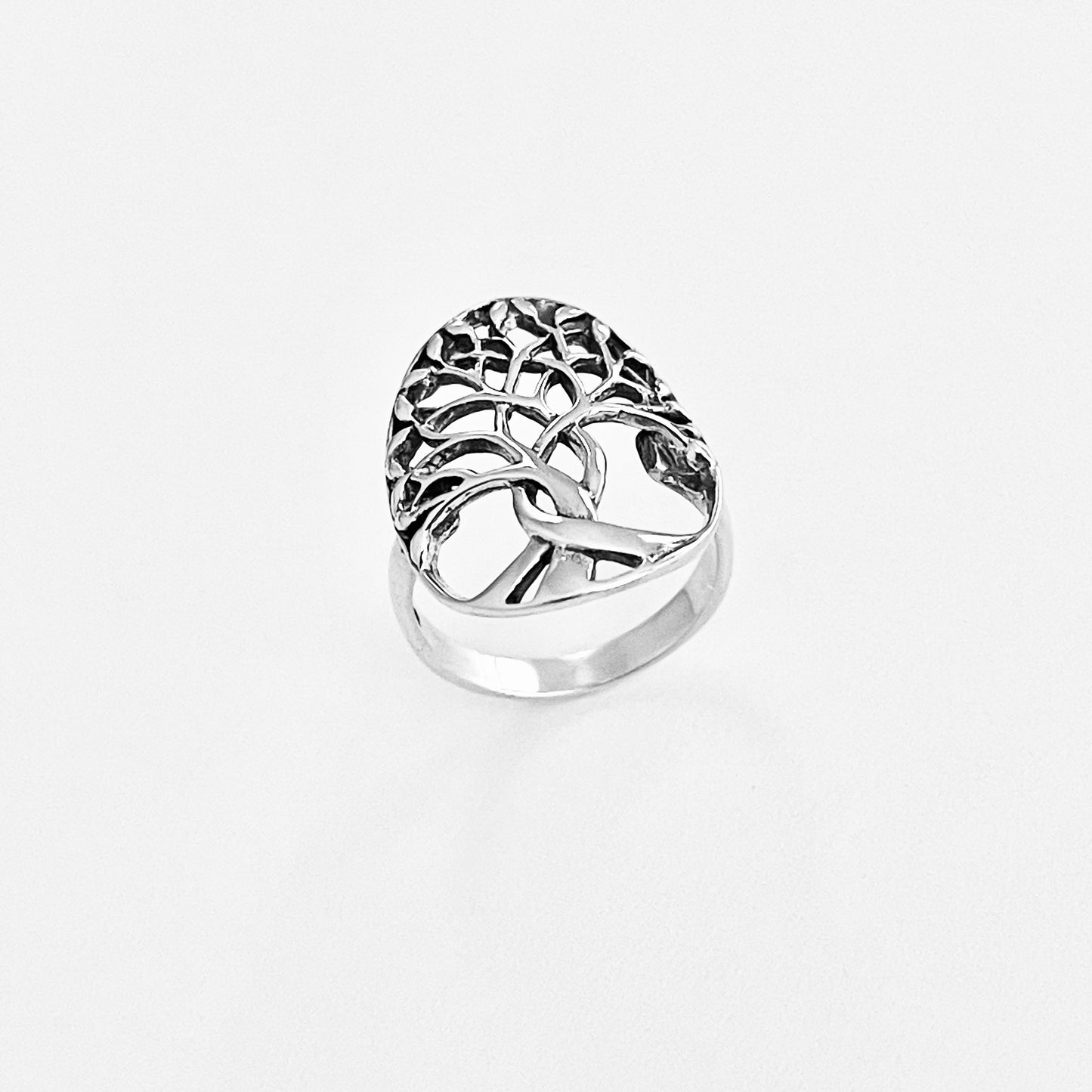 925 Sterling Silver Large Tree of Life Statement Ring | Leaf Boho Fortune Silver Rings