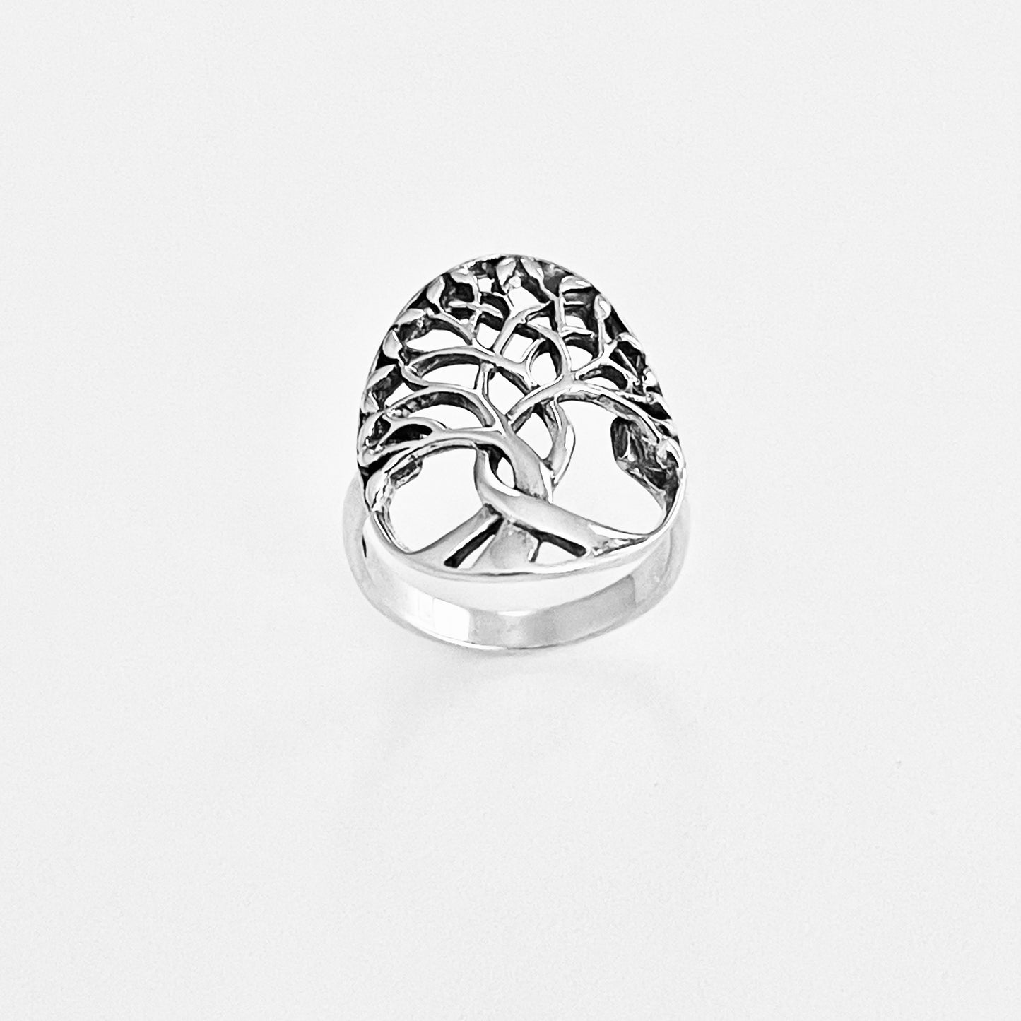 925 Sterling Silver Large Tree of Life Statement Ring | Leaf Boho Fortune Silver Rings
