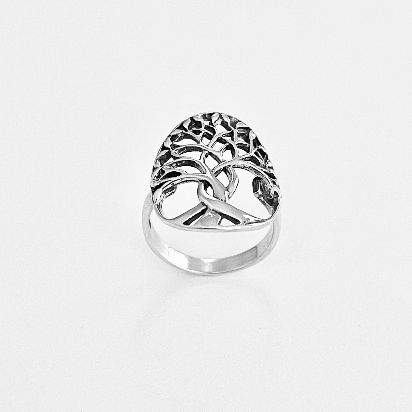 925 Sterling Silver Large Tree of Life Statement Ring | Leaf Boho Fortune Silver Rings