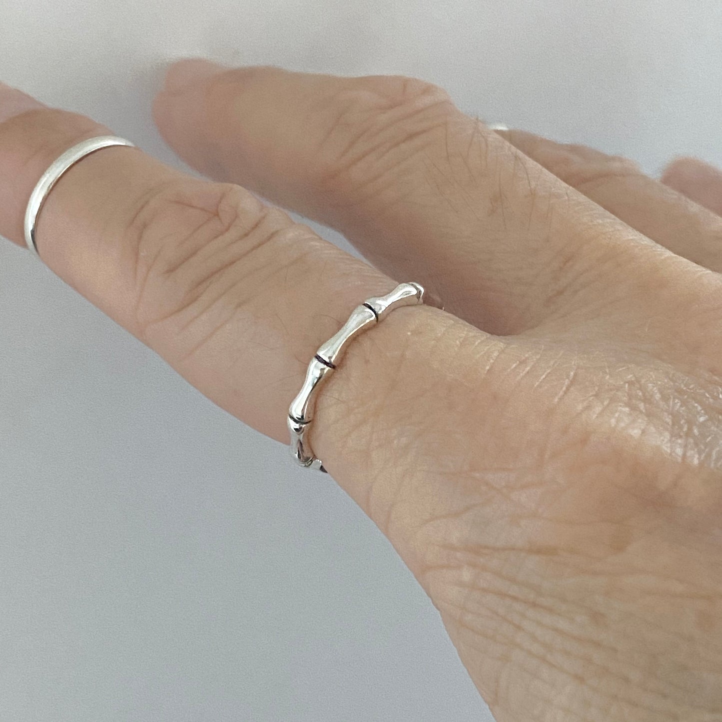 Sterling Silver Eternity Bamboo Band, Dog Bone Ring, Wedding Bands, Silver Rings