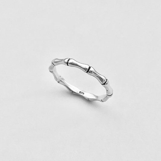 Sterling Silver Eternity Bamboo Band, Dog Bone Ring, Wedding Bands, Silver Rings