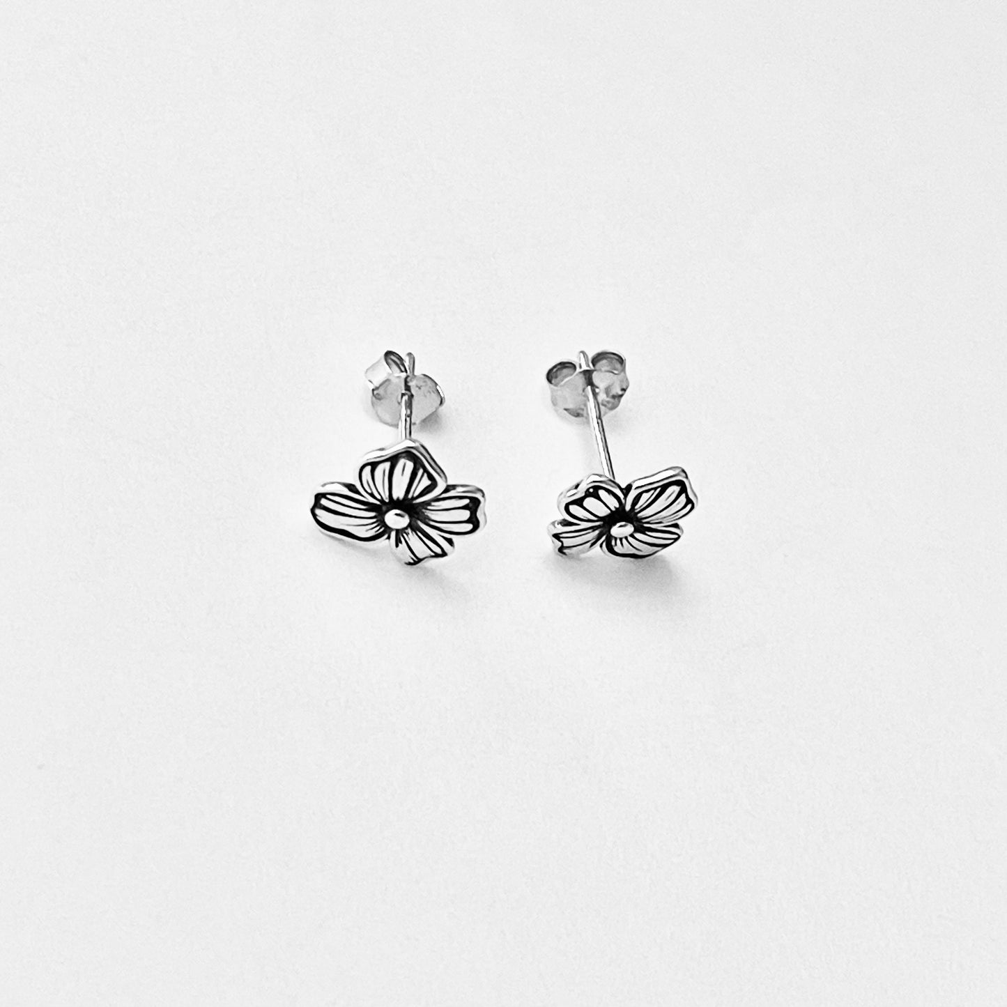 Sterling Silver Flower Stud Earrings, Dainty Earring, Floral Jewelry