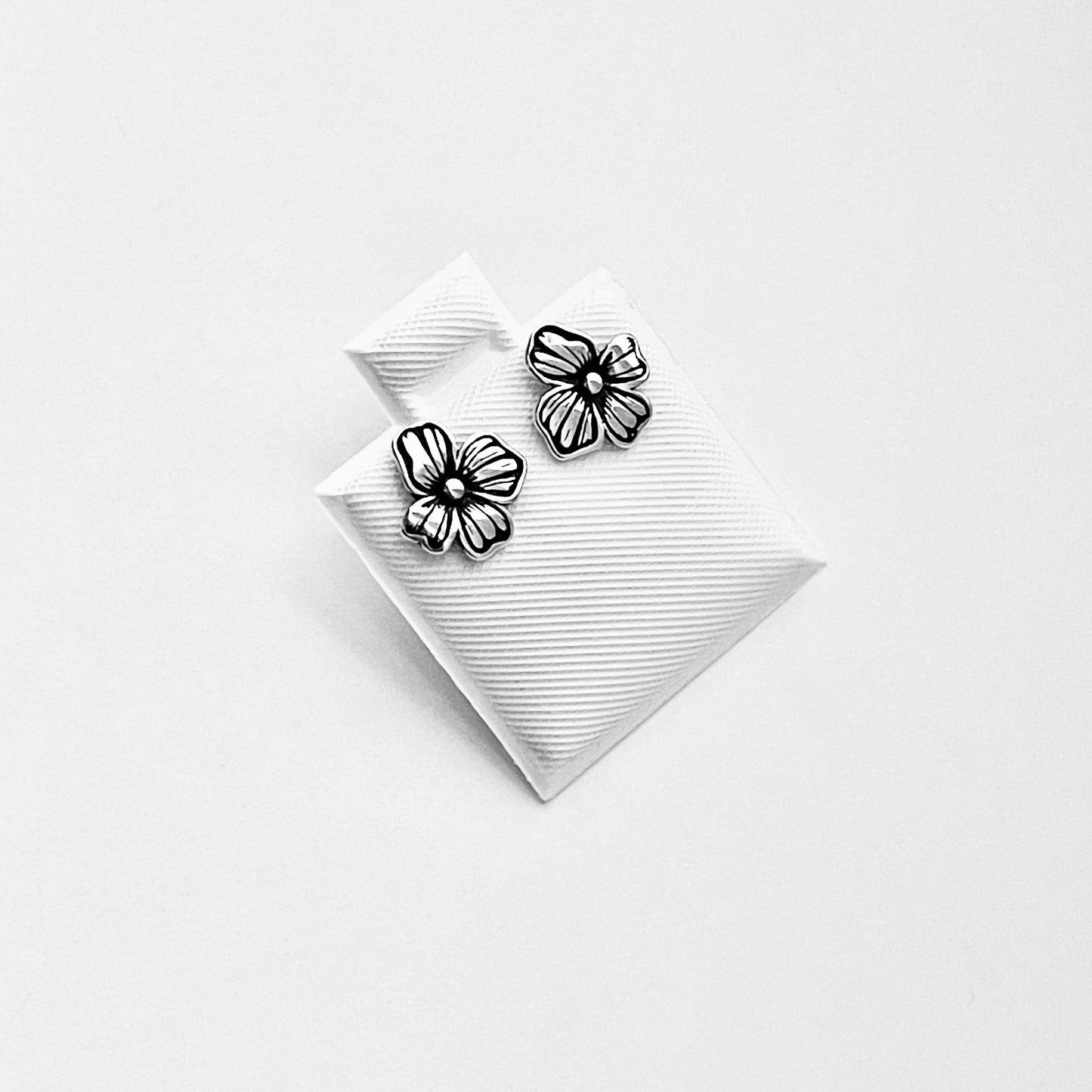 Sterling Silver Flower Stud Earrings, Dainty Earring, Floral Jewelry