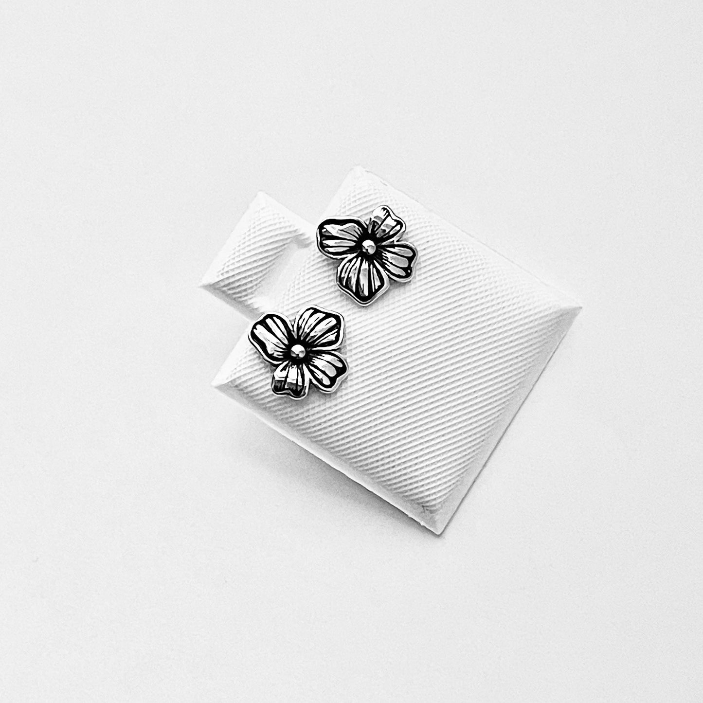 Sterling Silver Flower Stud Earrings, Dainty Earring, Floral Jewelry