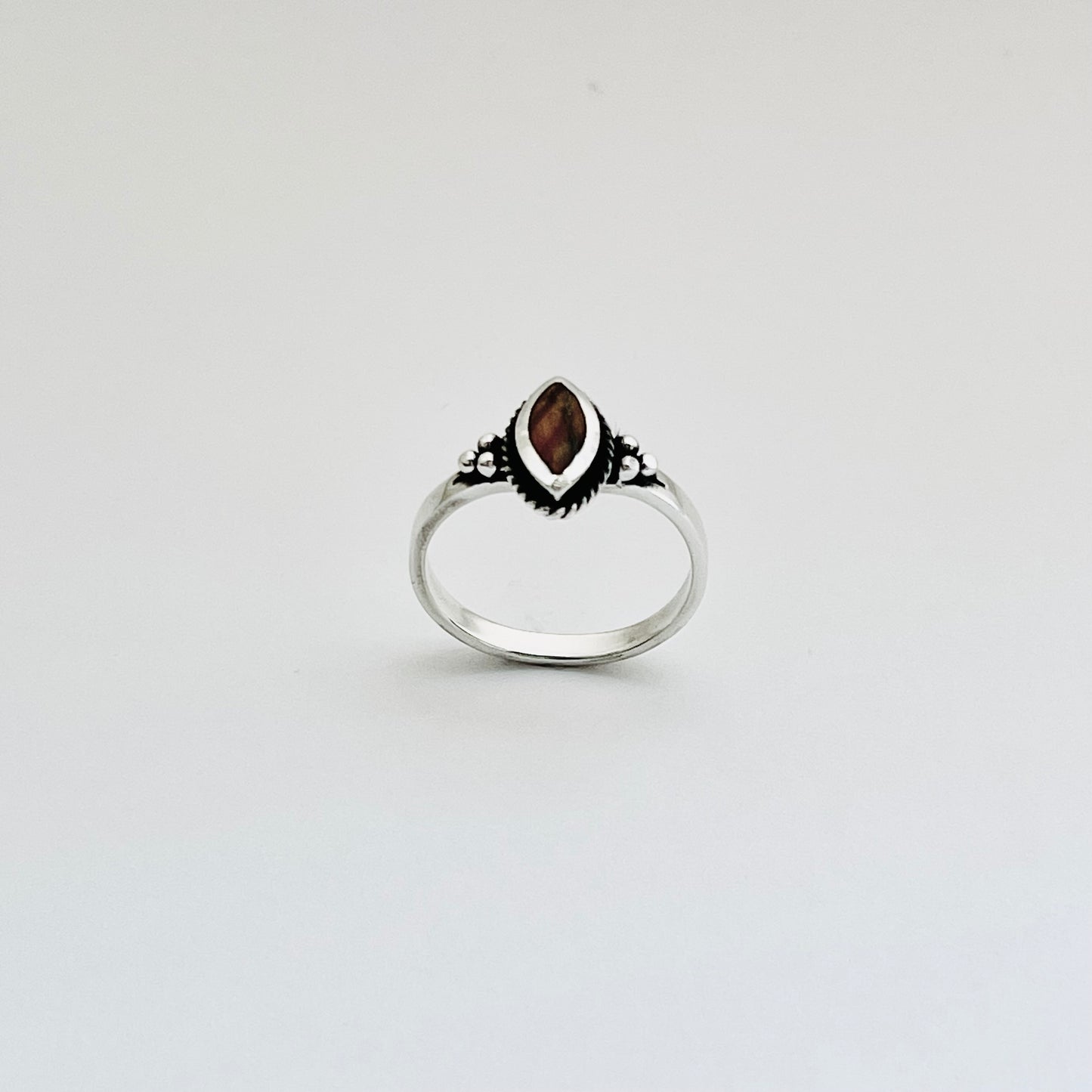 925 Sterling Silver Diamond Shape Tiger's Eye Ring | Boho Protection Stone Rings