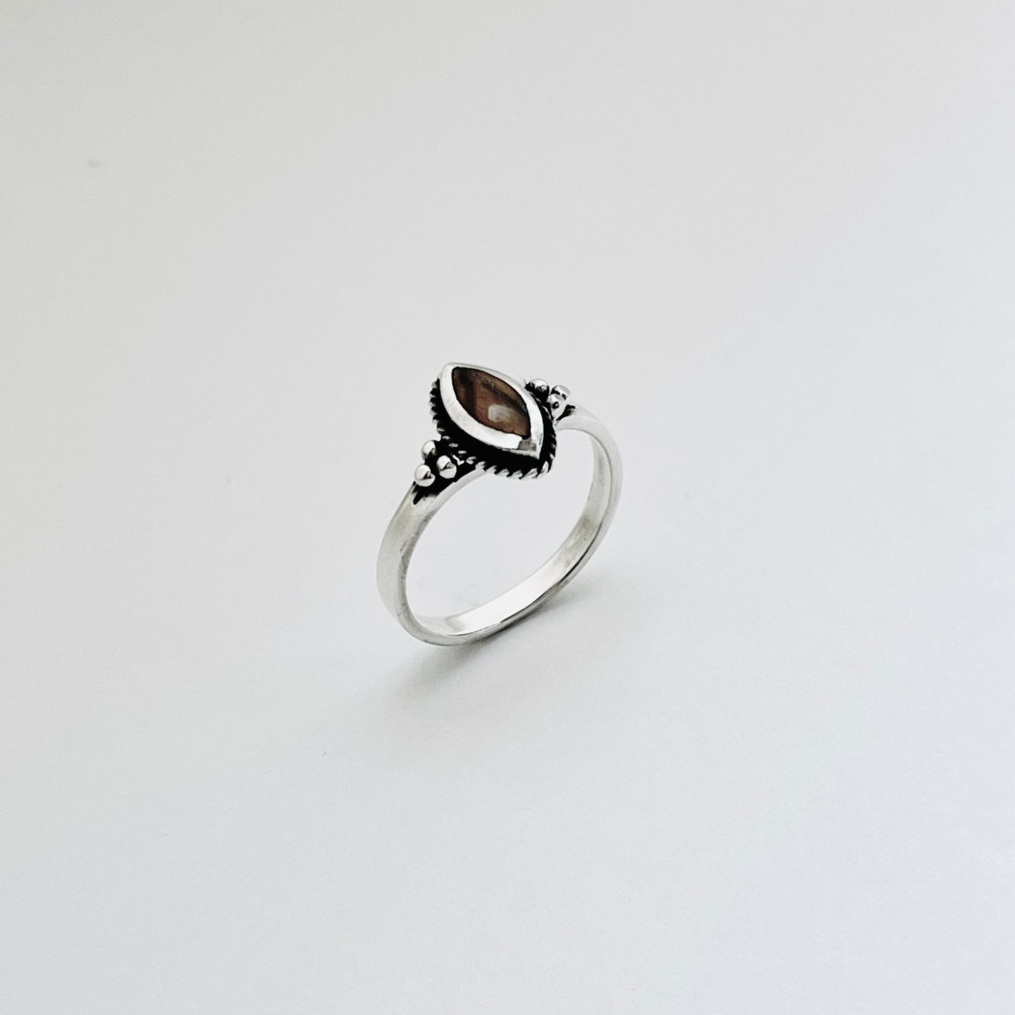 925 Sterling Silver Diamond Shape Tiger's Eye Ring | Boho Protection Stone Rings