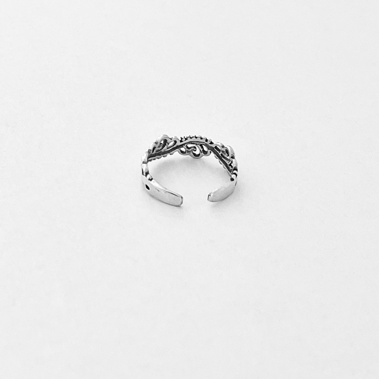 925 Sterling Silver Dainty Swirl Band Toe Ring | Swirly Midi Pinky Silver Rings