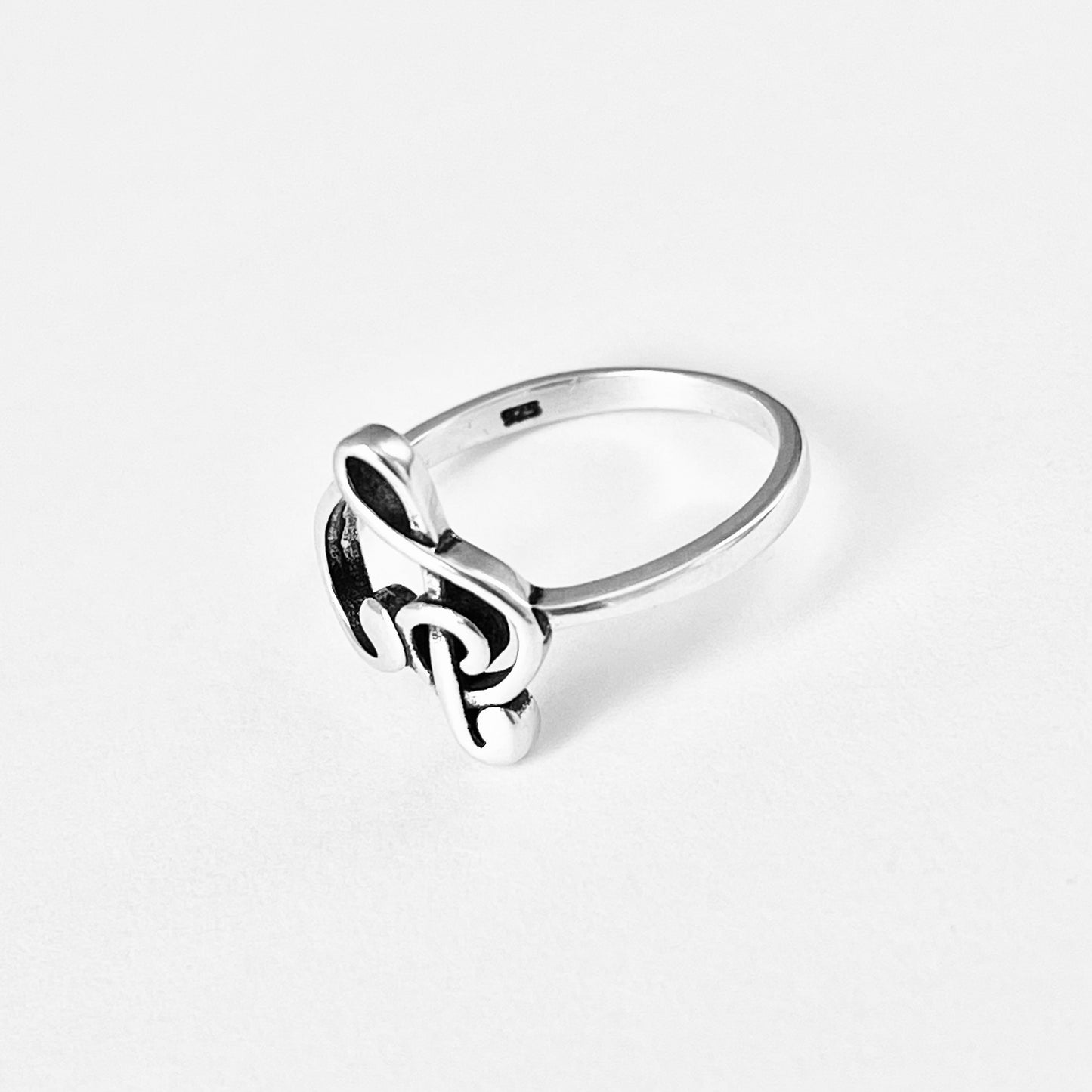 Sterling Silver Love Note Heart Ring, Musical Notes, Clef Rings, Music Jewelry
