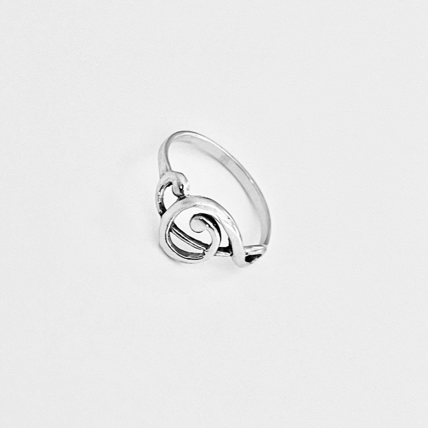 925 Sterling Silver Sideways Treble Clef Note Ring | Music Lover Musician Silver Rings