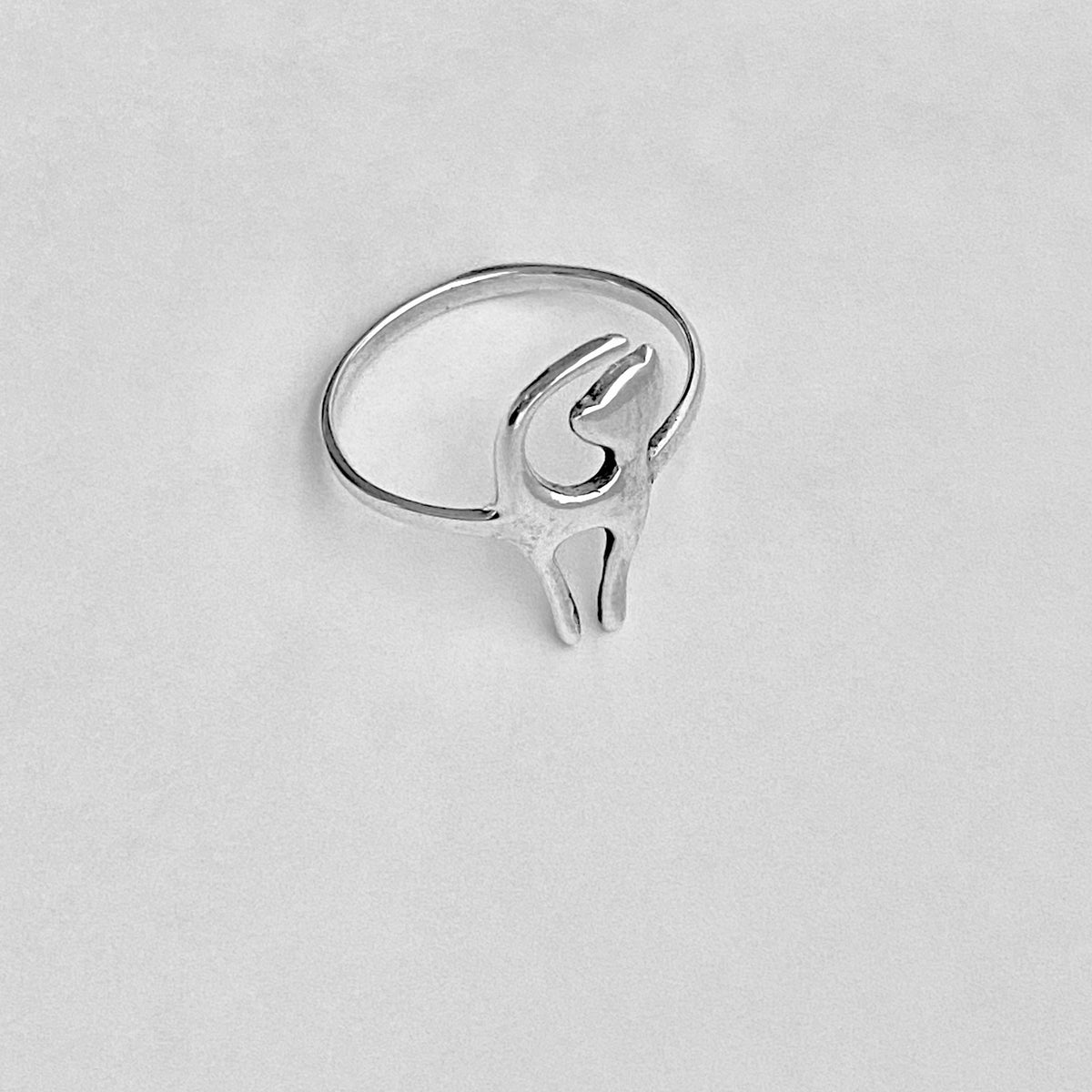 925 Sterling Silver Delicate Posing Cat Ring | Dainty Thin Pet Kitty Cats Animal Silver Rings