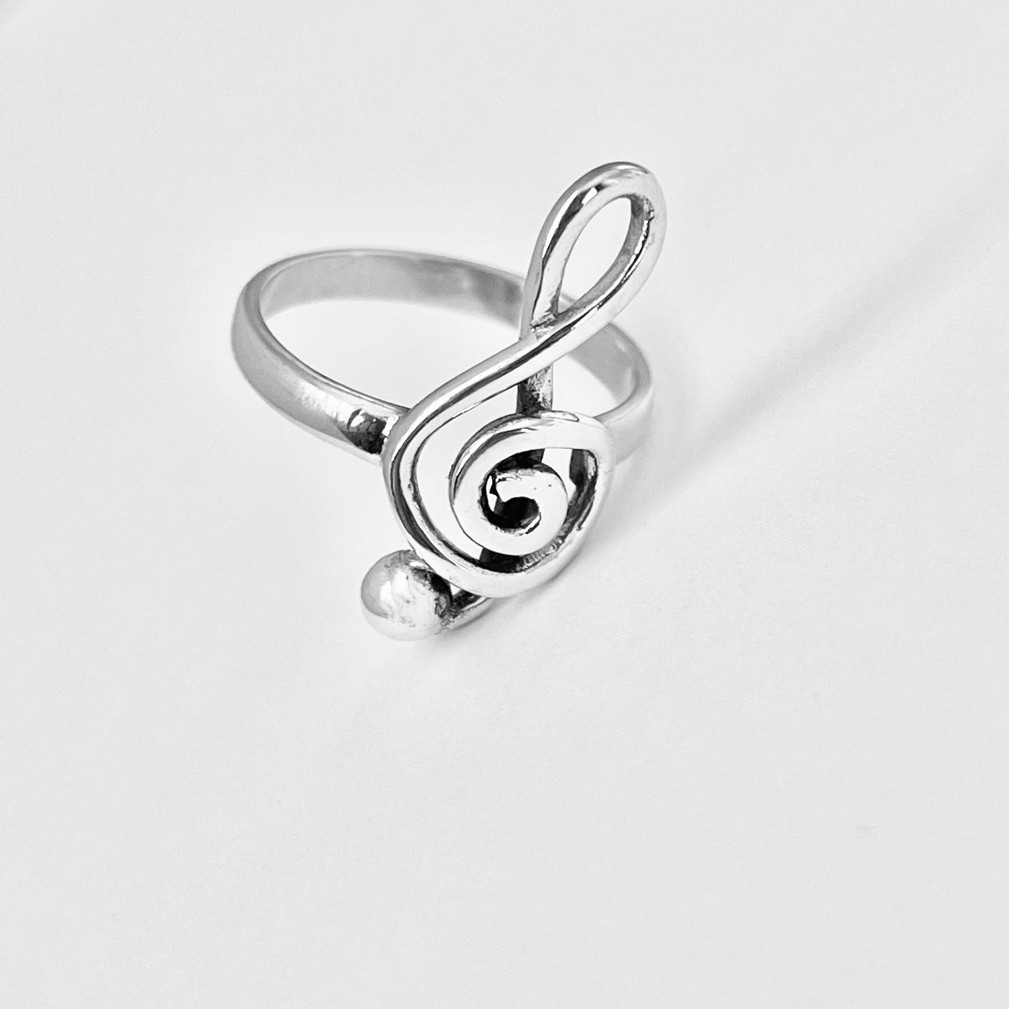 Sterling Silver Large Music Note Ring | Clef Notes, Musicians Jewelry