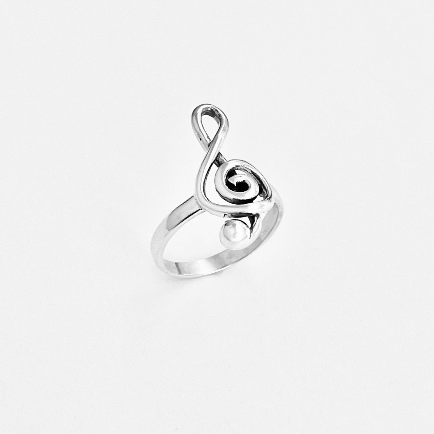 Sterling Silver Large Music Note Ring | Clef Notes, Musicians Jewelry