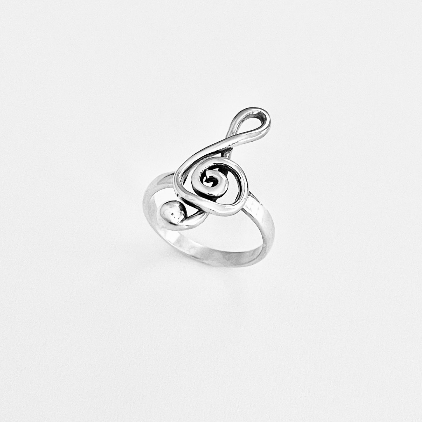 Sterling Silver Large Music Note Ring | Clef Notes, Musicians Jewelry
