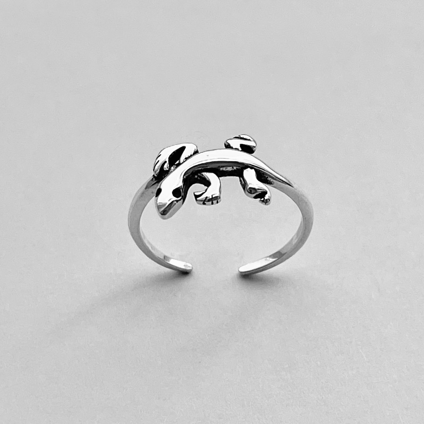 Sterling Silver Lizard Toe Ring, Reptile Silver Ring, Gecko Rings