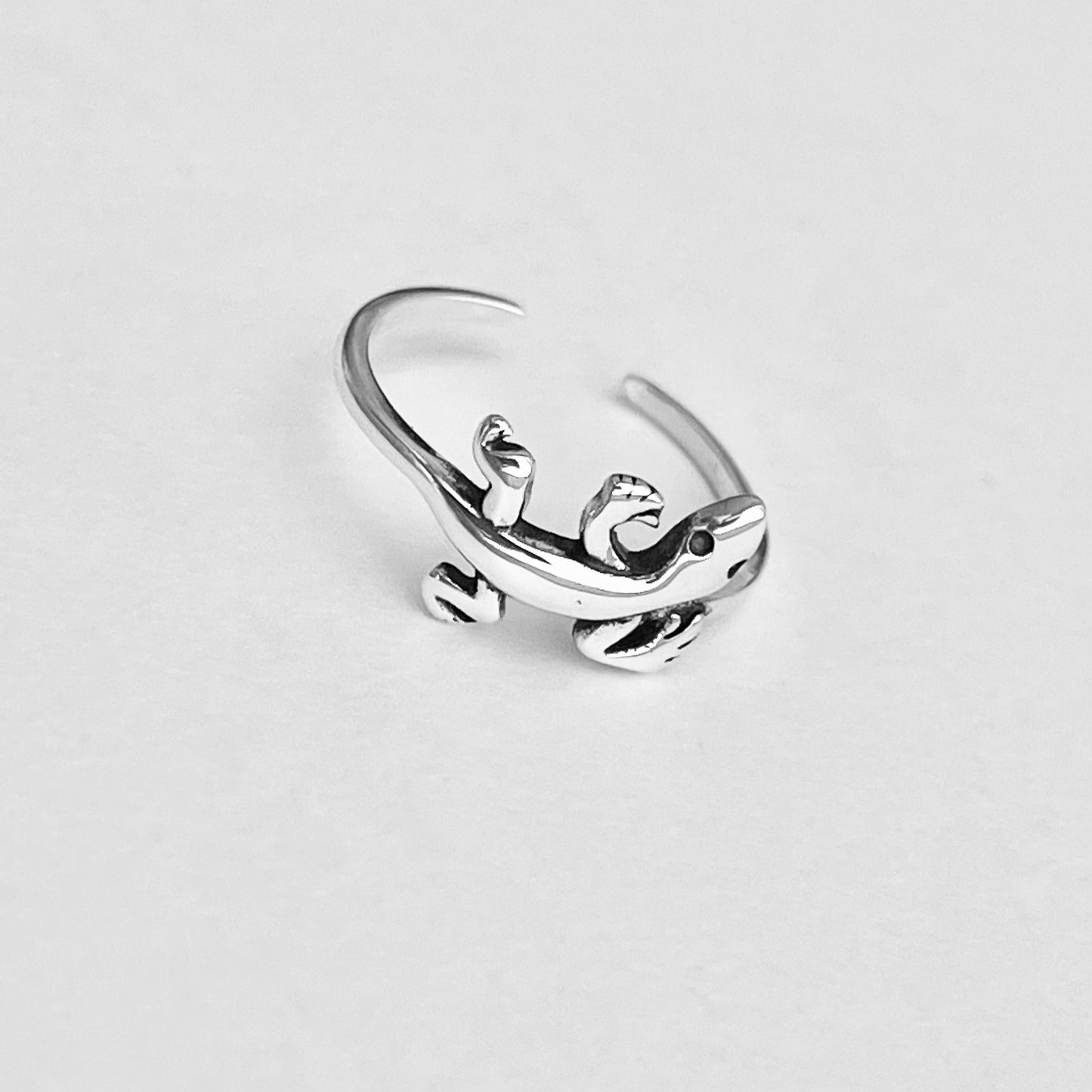 Sterling Silver Lizard Toe Ring, Reptile Silver Ring, Gecko Rings