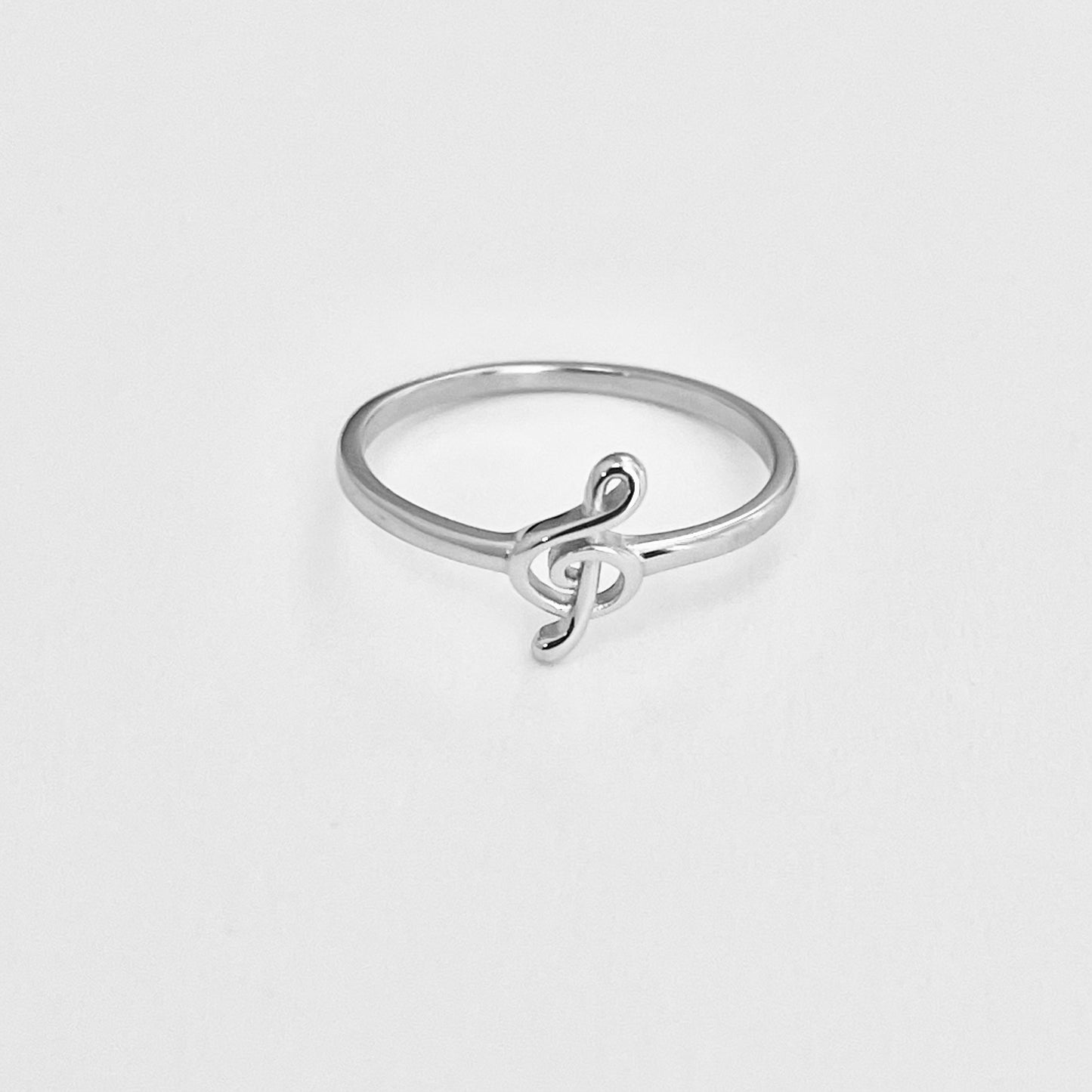 Sterling Silver Little Music Note Ring, Clef Note Ring, Silver Rings, Musicians