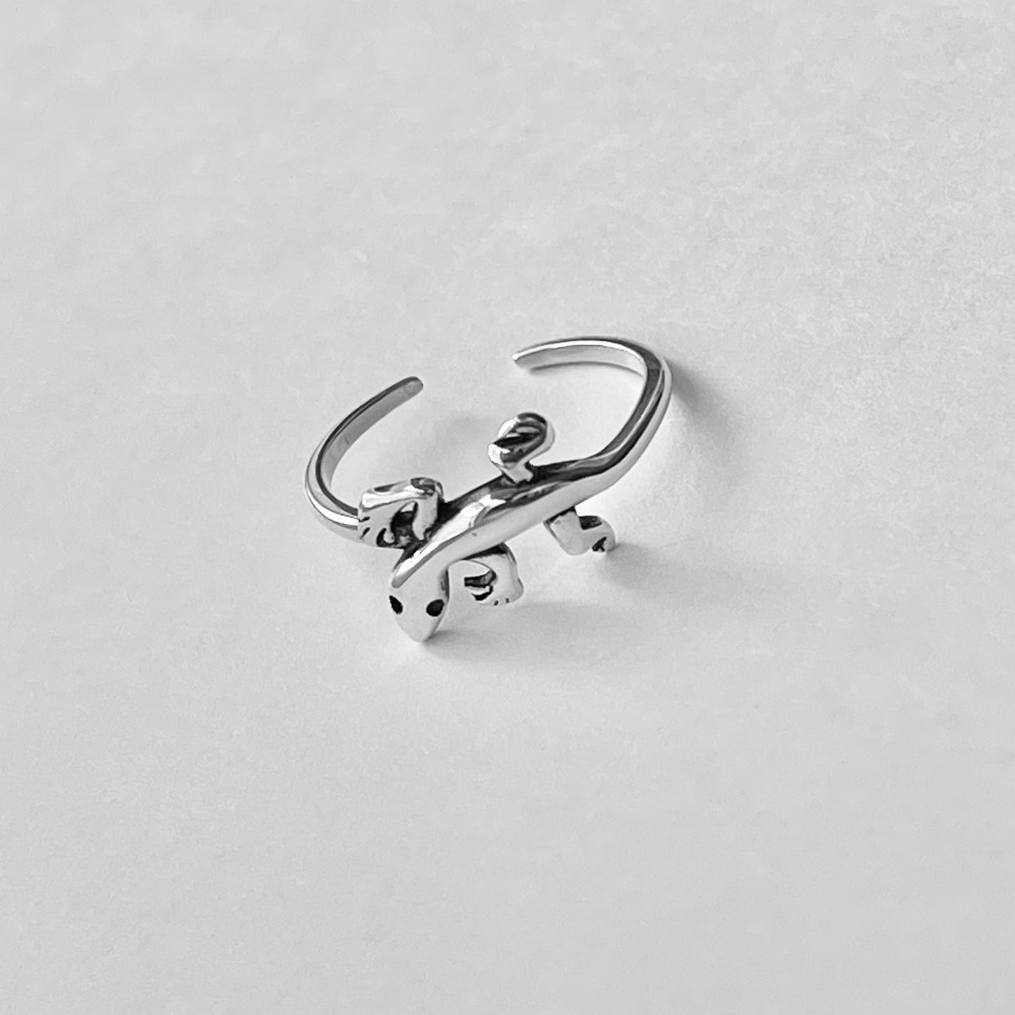 Sterling Silver Lizard Toe Ring, Reptile Silver Ring, Gecko Rings