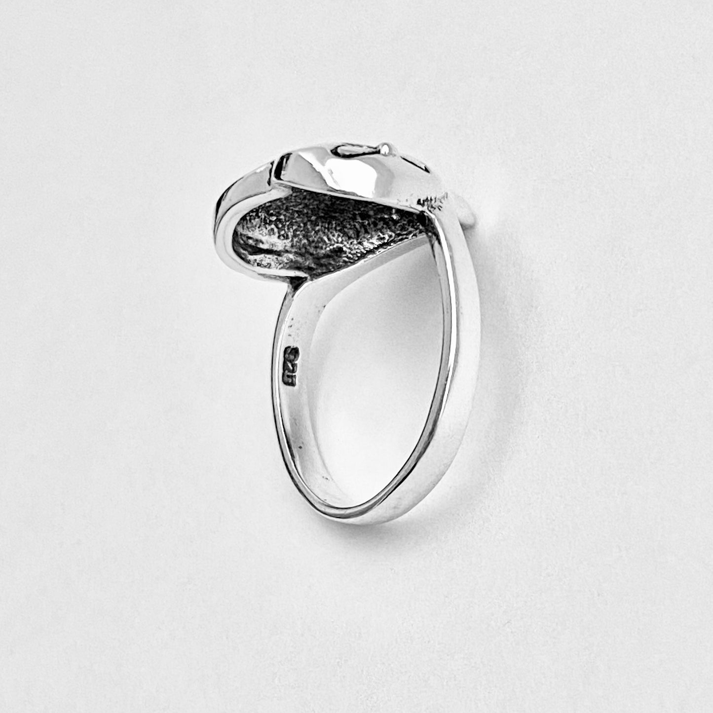 925 Sterling Silver Daisy Puff Heart Ring | Floral & Love Jewelry