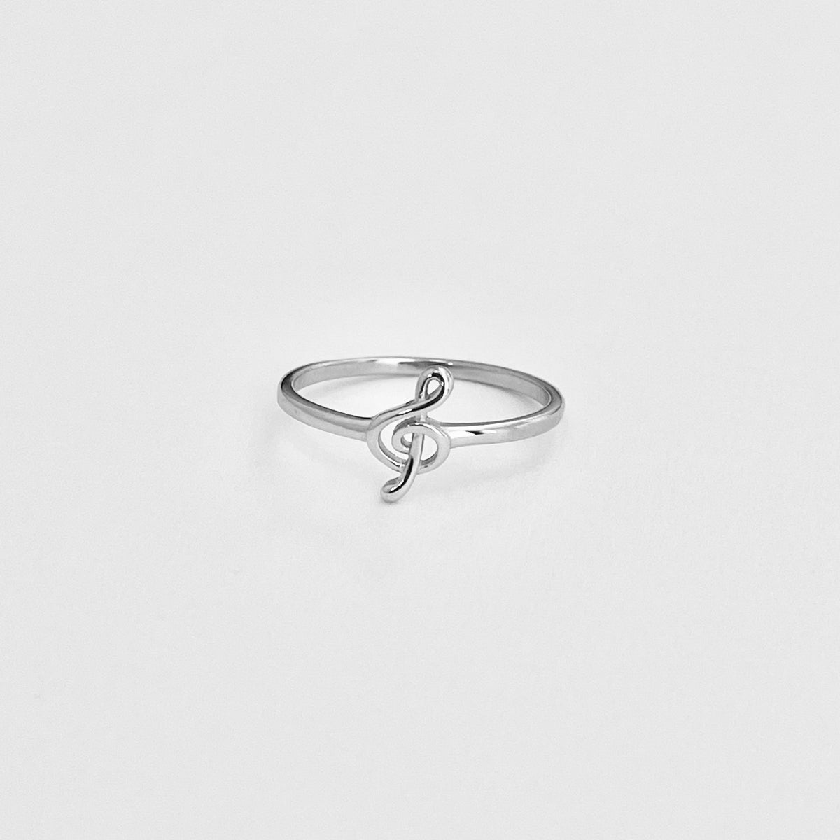 Sterling Silver Little Music Note Ring | Clef Note Minimalist Rings for Musicians