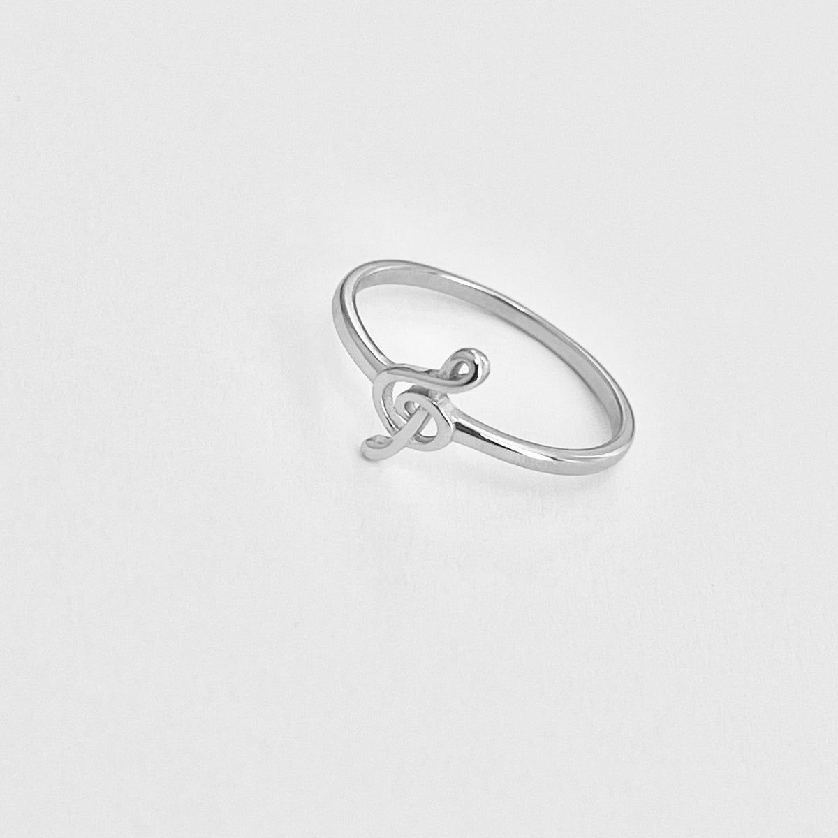 Sterling Silver Little Music Note Ring | Clef Note Minimalist Rings for Musicians