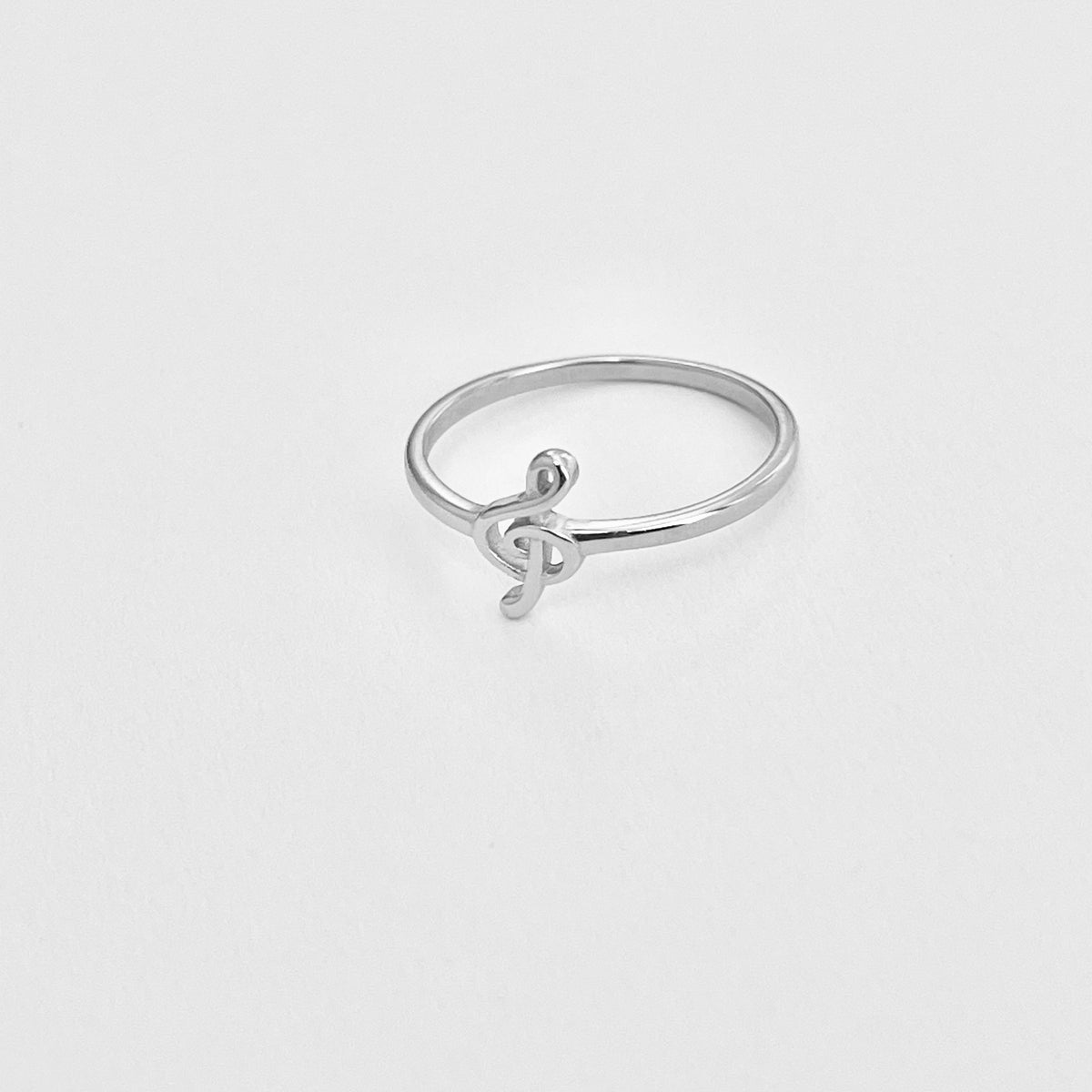 Sterling Silver Little Music Note Ring | Clef Note Minimalist Rings for Musicians