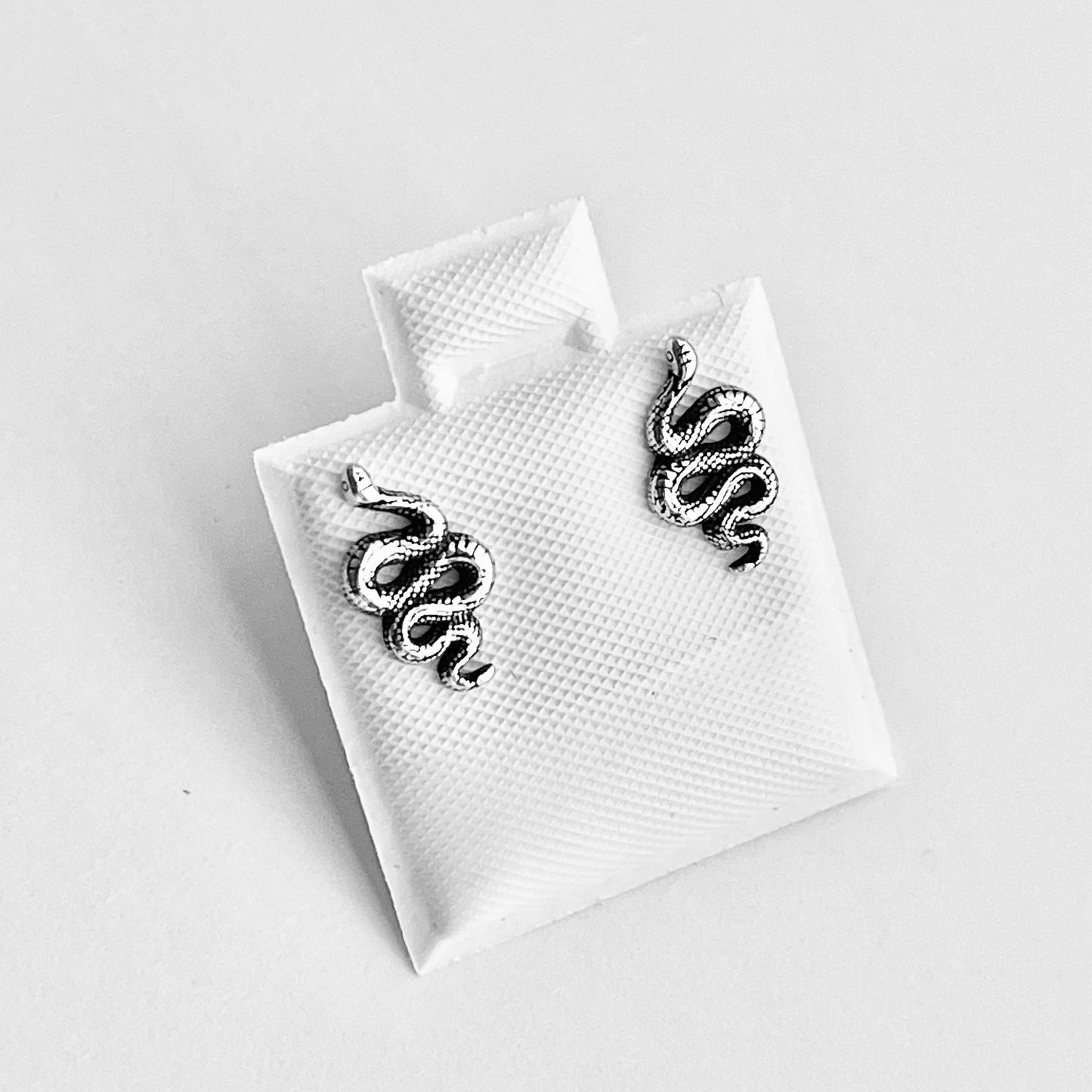 Sterling Silver Snake Stud Earring, Animal Silver Earrings, Reptile Earring