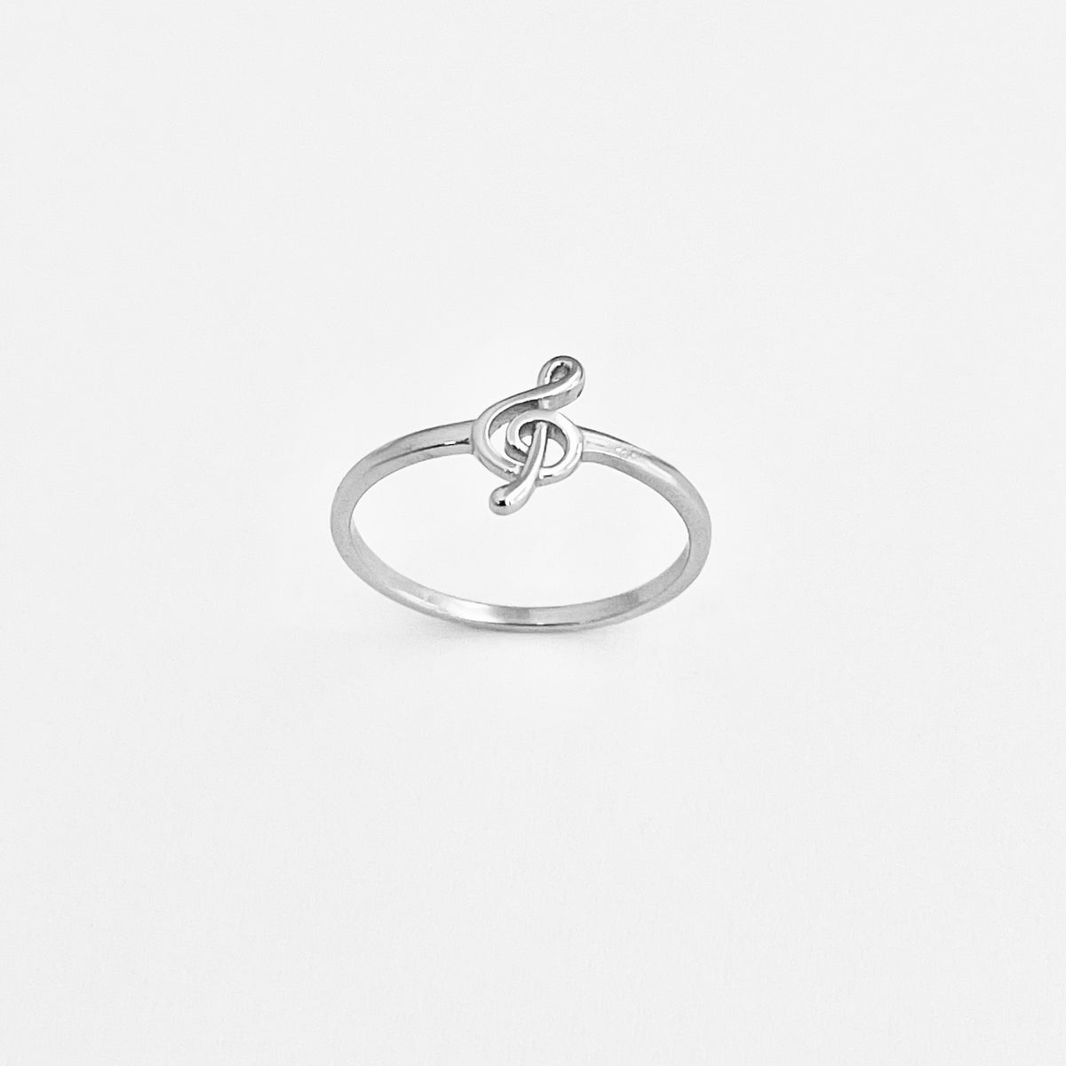 Sterling Silver Little Music Note Ring | Clef Note Minimalist Rings for Musicians