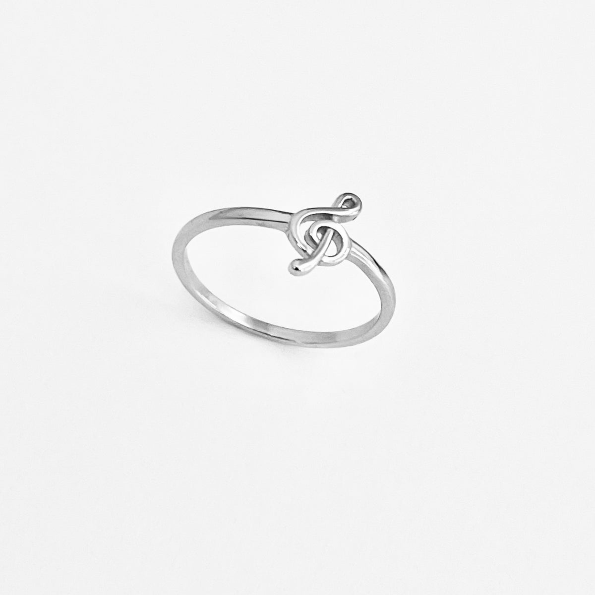 Sterling Silver Little Music Note Ring | Clef Note Minimalist Rings for Musicians
