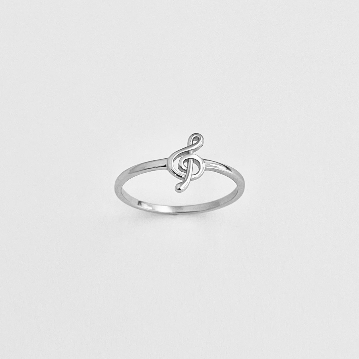 Sterling Silver Little Music Note Ring, Clef Note Ring, Silver Rings, Musicians