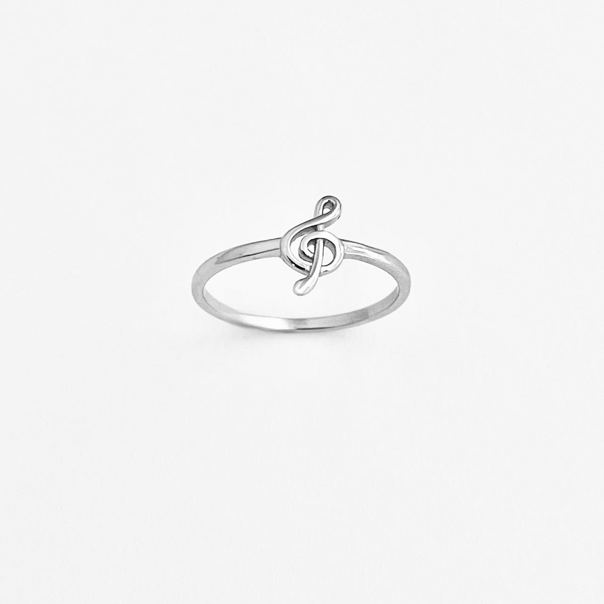 Sterling Silver Little Music Note Ring | Clef Note Minimalist Rings for Musicians