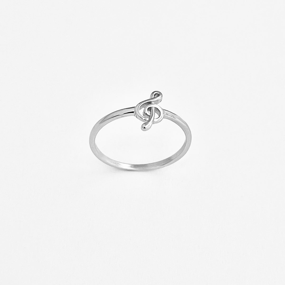 Sterling Silver Little Music Note Ring | Clef Note Minimalist Rings for Musicians