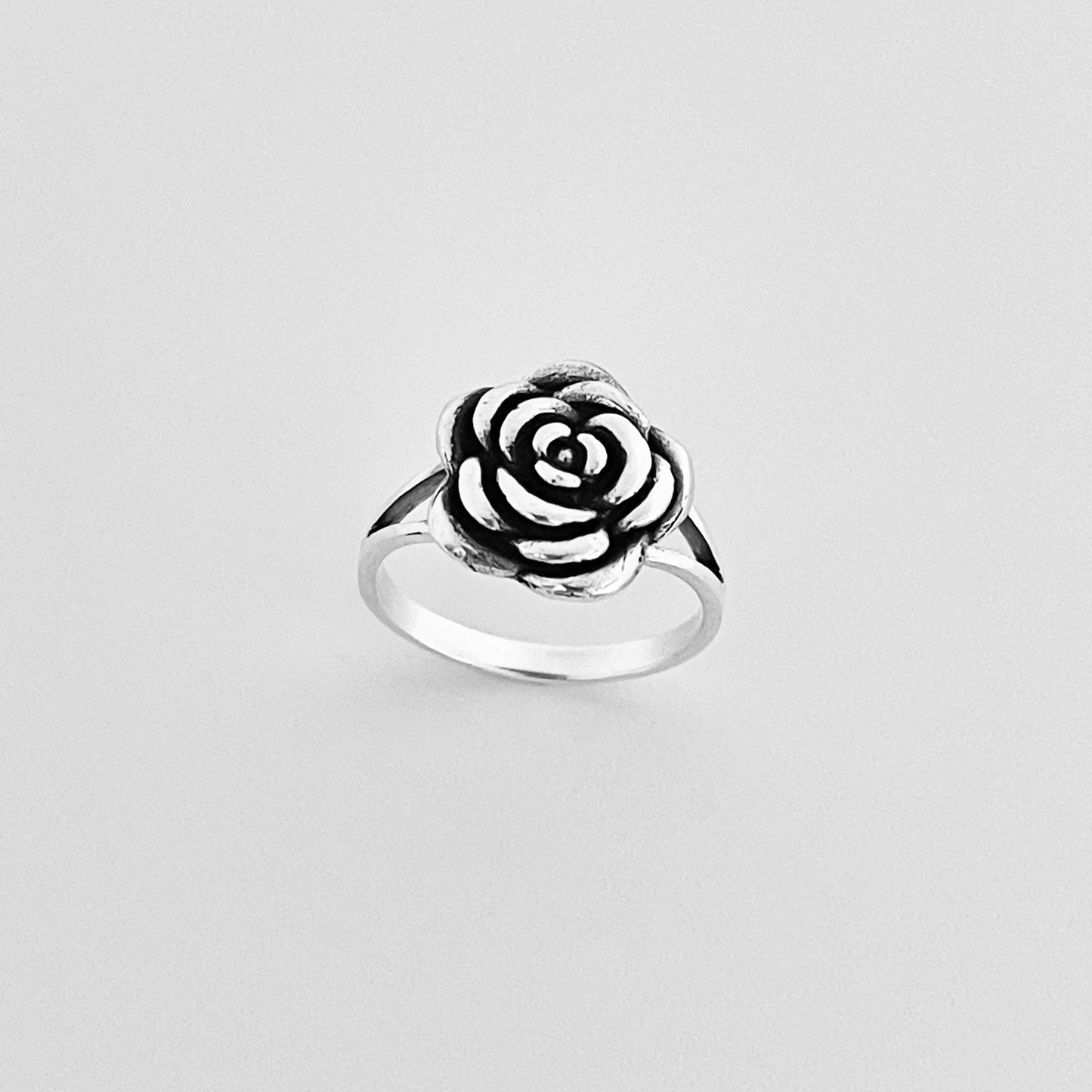 Sterling Silver Simple Rose Ring, Flower Ring, Silver Rings, Love Roses