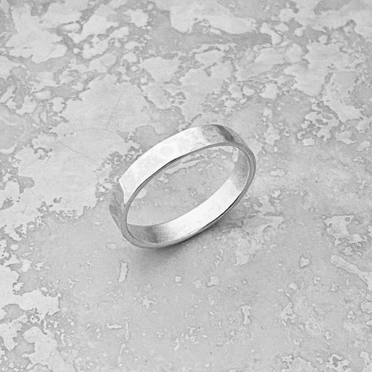 Sterling Silver Unisex Hammered Band, Wedding Rings, Stackable Silver Ring