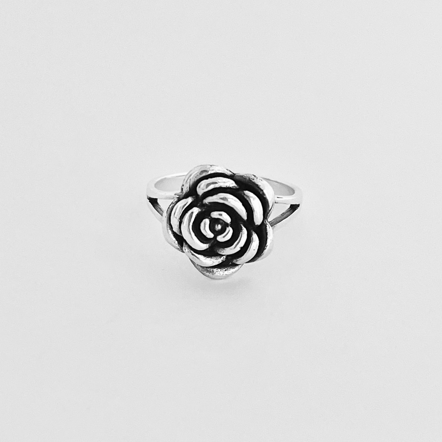 Sterling Silver Simple Rose Ring, Flower Ring, Silver Rings, Love Roses