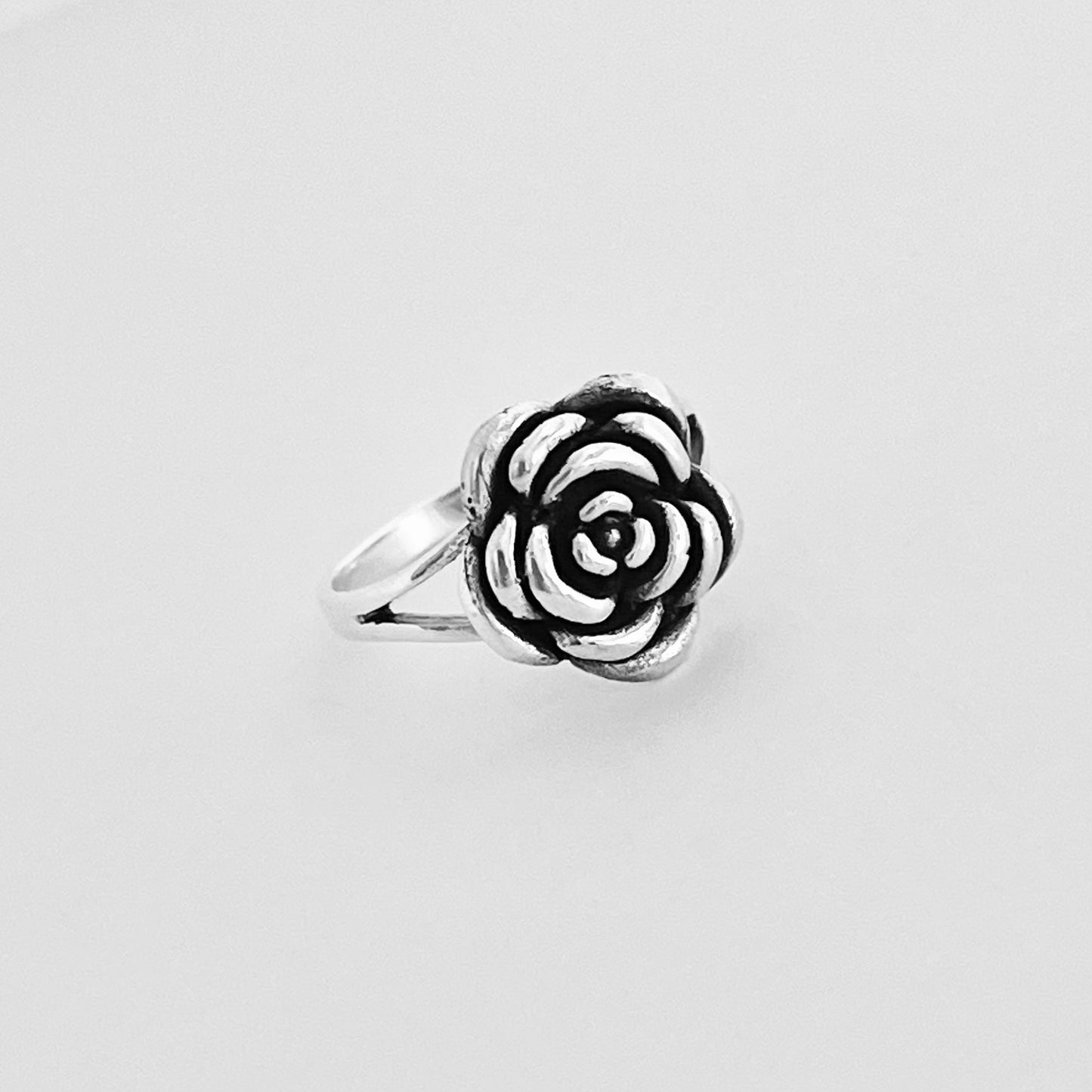 Sterling Silver Simple Rose Ring, Flower Ring, Silver Rings, Love Roses