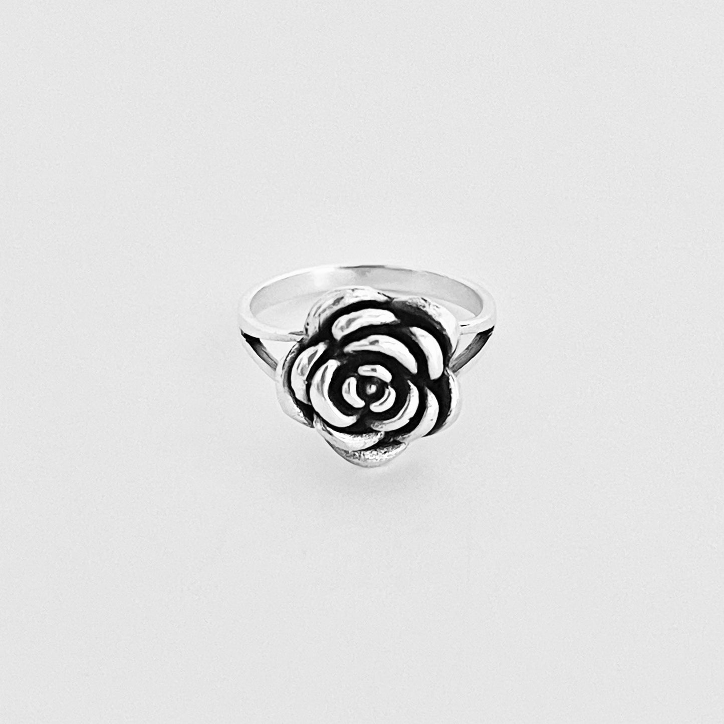 Sterling Silver Simple Rose Ring, Flower Ring, Silver Rings, Love Roses