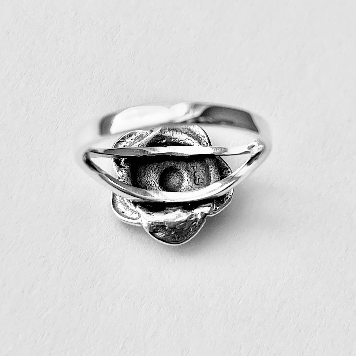 Sterling Silver Simple Statement Rose Ring – Floral Love Silver Rings
