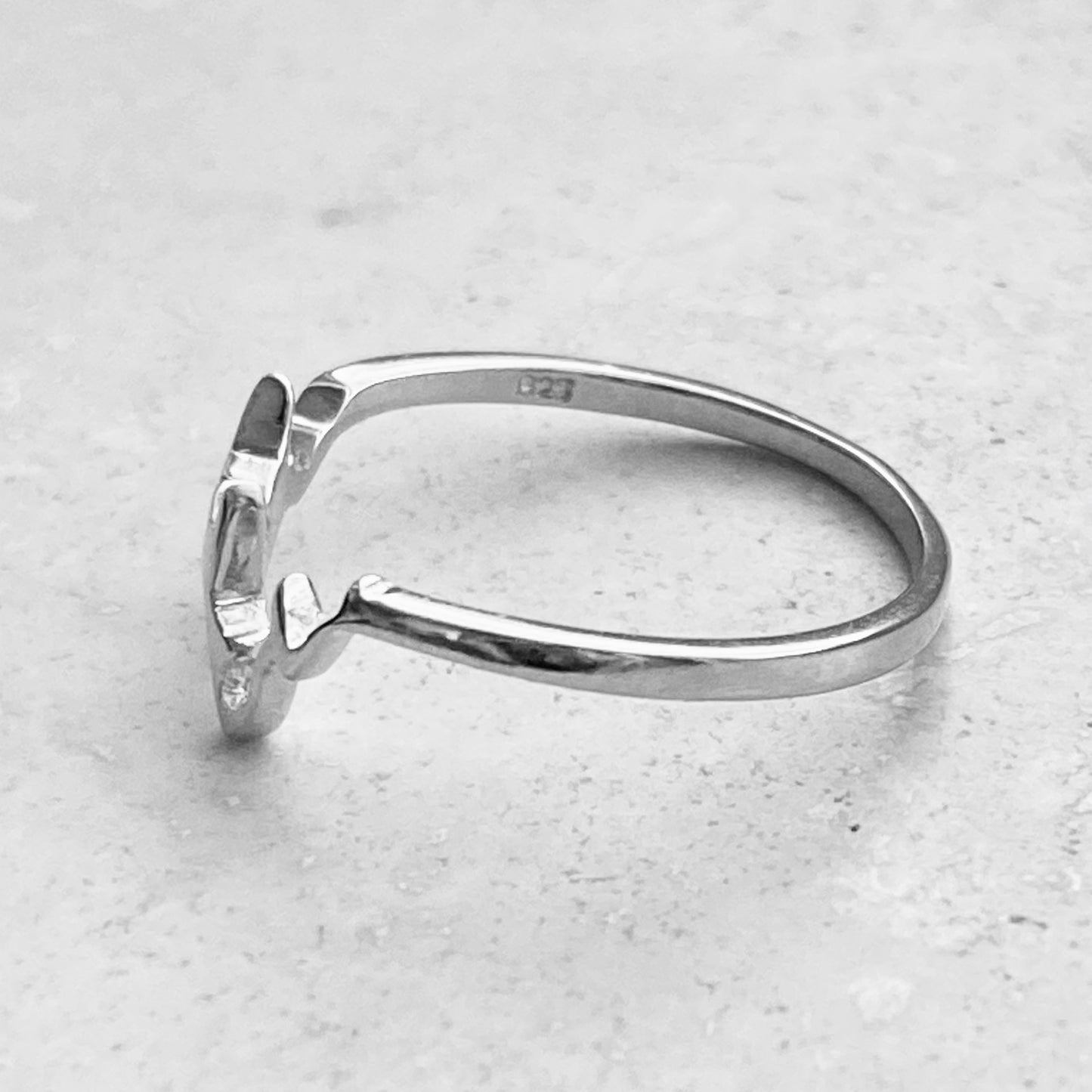 Sterling Silver Small Delicate Mountain Ring, Hiking Silver Rings, Desert Ring