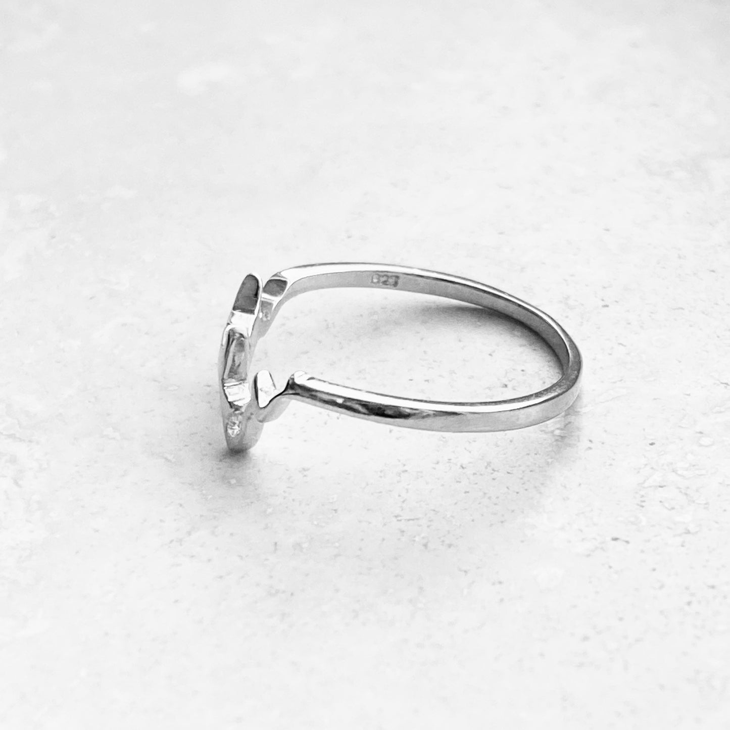 Sterling Silver Small Delicate Mountain Ring, Dainty Desert Hiking Nature Silver Rings