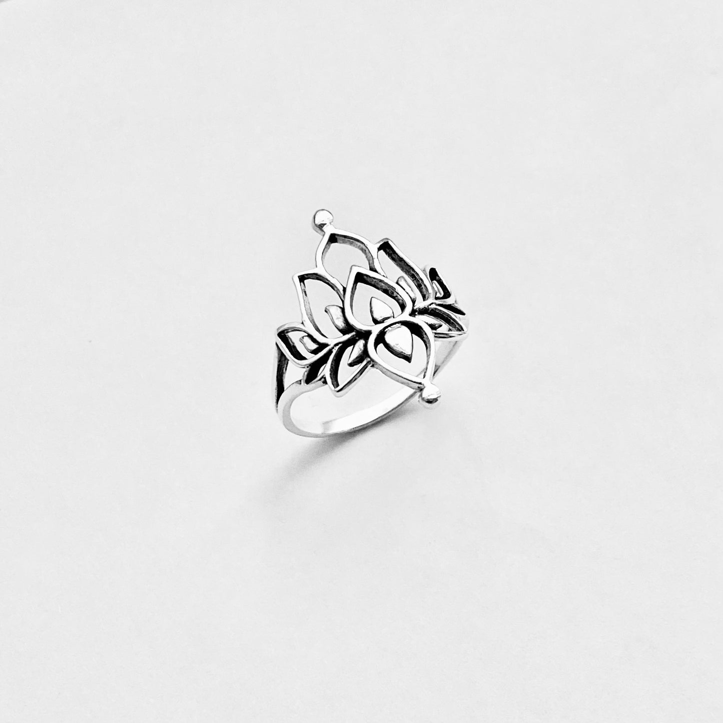Sterling Silver Statement Mandala Lotus Ring, Purity Jewelry, Spirit Flowers, Floral Rings